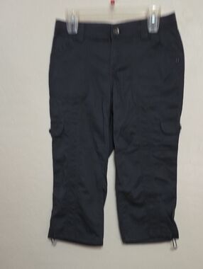 Style & Co. Slate Cargo Capris with Drawstring Hem